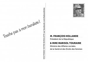 Carte postale Manif Buraliste