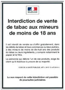 Affiche interdiction tabac